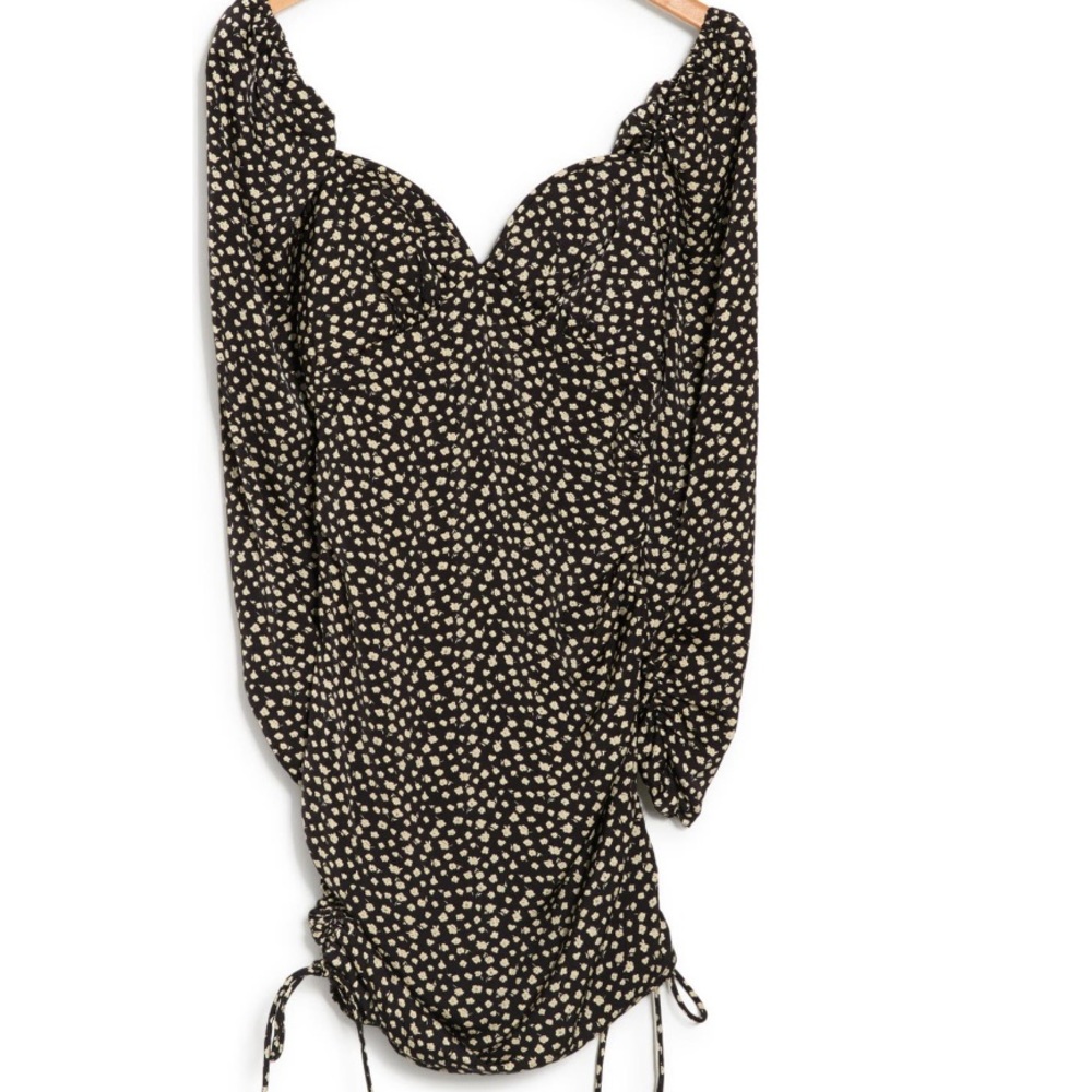 Ruched side tie mini dress